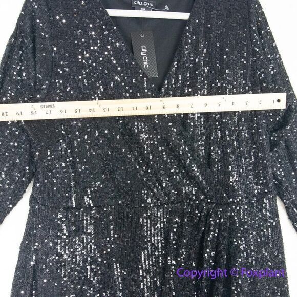 New! City Chic Razzle Dress in black, size‎ 16 - Picture 7 of 16